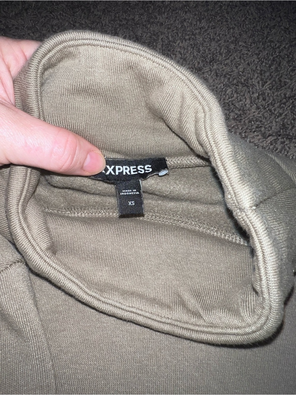 Express Cropped Turtleneck Sweater in Light Gray - Picture 2 of 2
